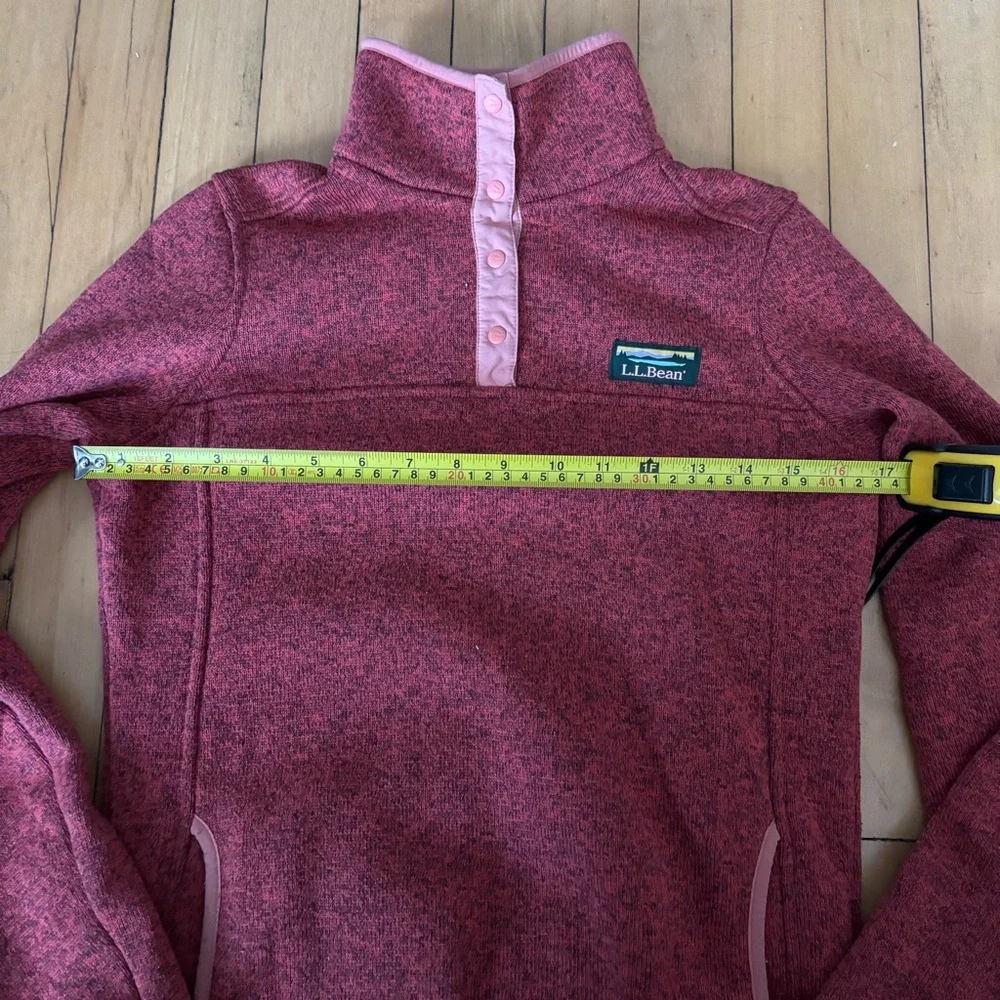 L.L. Bean Heathered Rose Snap-Button Fleece Pullover - Picture 4 of 5
